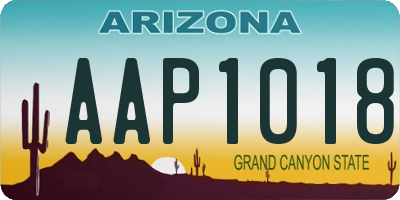 AZ license plate AAP1018
