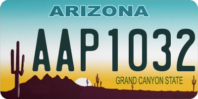 AZ license plate AAP1032
