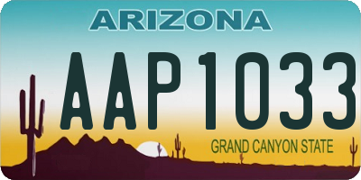 AZ license plate AAP1033