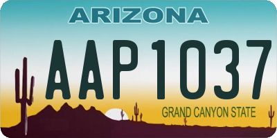 AZ license plate AAP1037