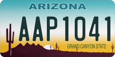 AZ license plate AAP1041