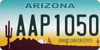 AZ license plate AAP1050