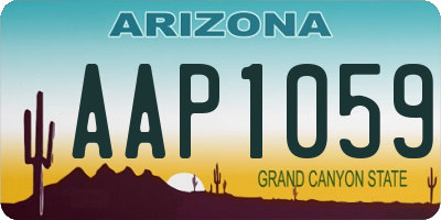 AZ license plate AAP1059