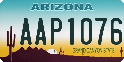 AZ license plate AAP1076