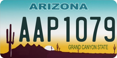 AZ license plate AAP1079