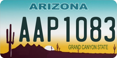 AZ license plate AAP1083