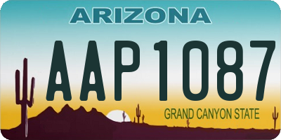 AZ license plate AAP1087