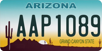 AZ license plate AAP1089