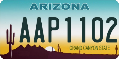 AZ license plate AAP1102