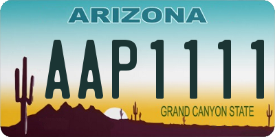 AZ license plate AAP1111