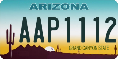 AZ license plate AAP1112