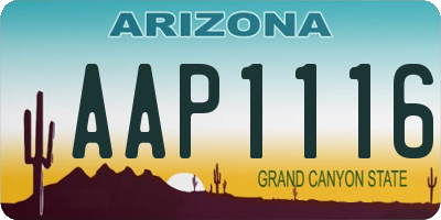 AZ license plate AAP1116