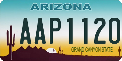 AZ license plate AAP1120