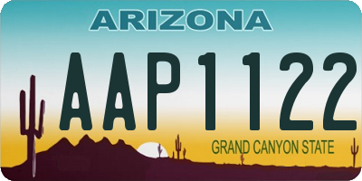 AZ license plate AAP1122