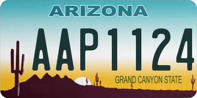 AZ license plate AAP1124