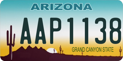 AZ license plate AAP1138