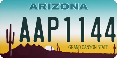 AZ license plate AAP1144