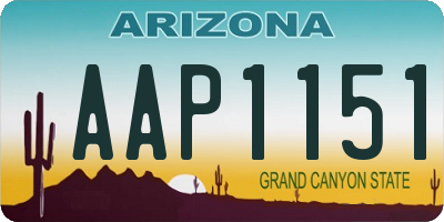 AZ license plate AAP1151