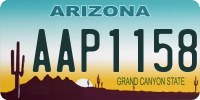 AZ license plate AAP1158