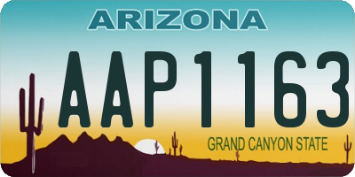 AZ license plate AAP1163