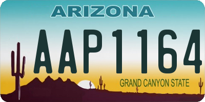 AZ license plate AAP1164