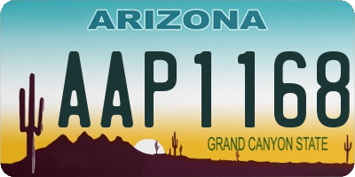 AZ license plate AAP1168