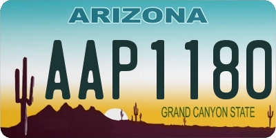 AZ license plate AAP1180