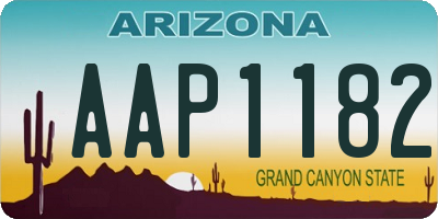 AZ license plate AAP1182