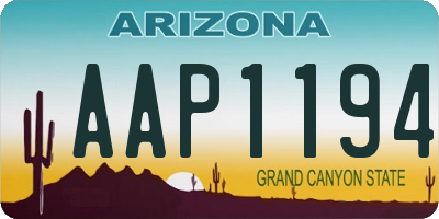 AZ license plate AAP1194