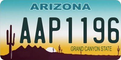 AZ license plate AAP1196