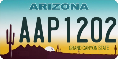 AZ license plate AAP1202