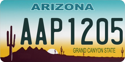AZ license plate AAP1205