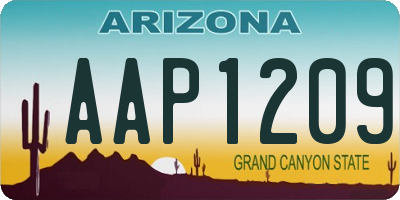 AZ license plate AAP1209