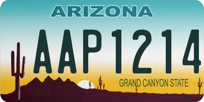 AZ license plate AAP1214