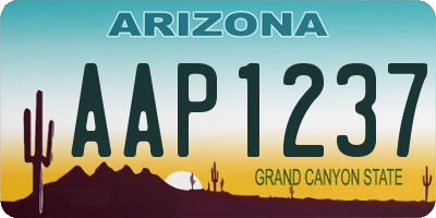 AZ license plate AAP1237