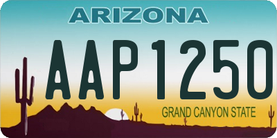 AZ license plate AAP1250