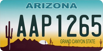 AZ license plate AAP1265