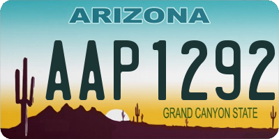 AZ license plate AAP1292
