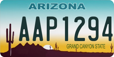 AZ license plate AAP1294