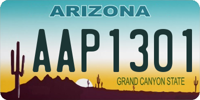 AZ license plate AAP1301