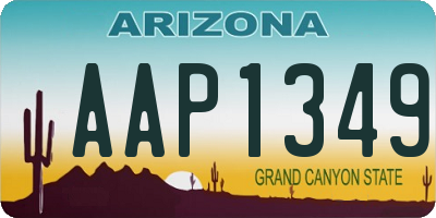 AZ license plate AAP1349