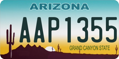 AZ license plate AAP1355