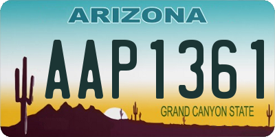 AZ license plate AAP1361