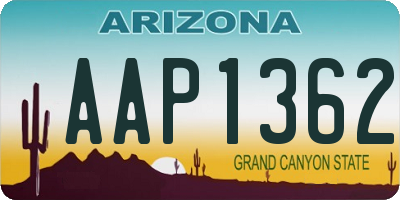 AZ license plate AAP1362