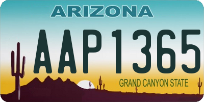 AZ license plate AAP1365