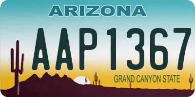 AZ license plate AAP1367