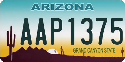 AZ license plate AAP1375
