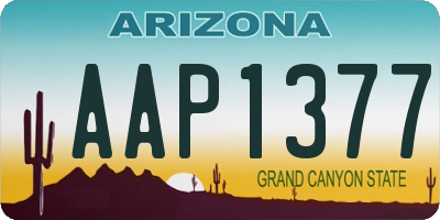 AZ license plate AAP1377
