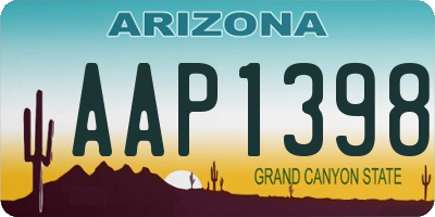 AZ license plate AAP1398