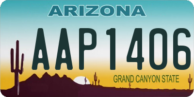 AZ license plate AAP1406